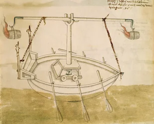 Conception pour utiliser la chaleur pour améliorer la navigation, illustration de De Machinis